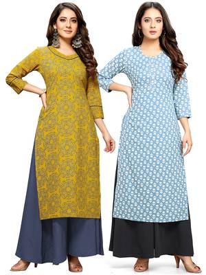 Green printed cotton ethnic-kurtis 1