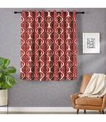 A Red Printed  Polyester Window Curtain