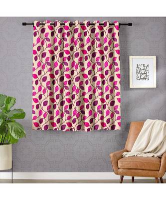A Magenta Printed  Polyester Window Curtain 1