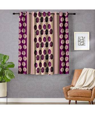 A Purple Printed  Polyester Window Curtain 1