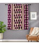 A Purple Printed  Polyester Window Curtain