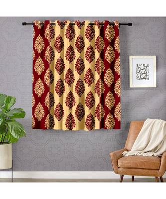 A Maroon Printed  Polyester Window Curtain 1
