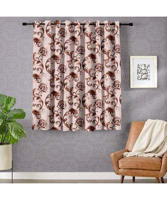 A Brown Printed  Polyester Window Curtain 1