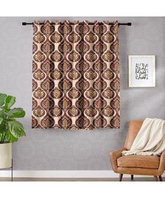 A Cream Printed  Polyester Window Curtain 1