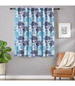 A Blue Printed  Polyester Window Curtain