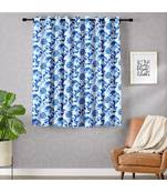 A Blue Printed  Polyester Window Curtain