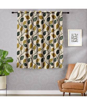 A Beige Printed  Polyester Window Curtain 1