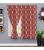 A Red Printed  Polyester Window Curtain