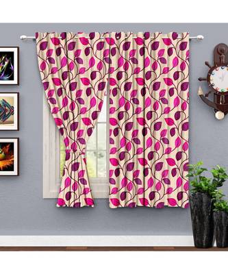 A Magenta Printed  Polyester Window Curtain 1