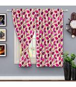 A Magenta Printed  Polyester Window Curtain