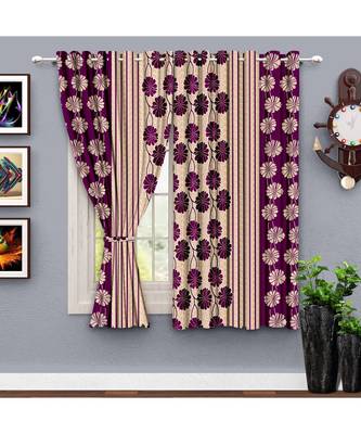 A Purple Printed  Polyester Window Curtain 1