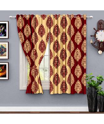 A Maroon Printed  Polyester Window Curtain 1
