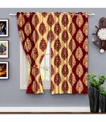 A Maroon Printed  Polyester Window Curtain