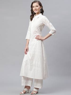 White printed cotton salwar 2