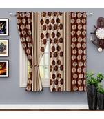 A Brown Printed  Polyester Window Curtain