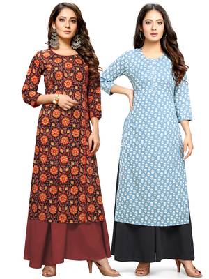 Black printed cotton ethnic-kurtis 1