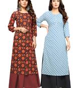 Black printed cotton ethnic-kurtis