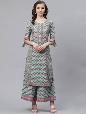 Blue sequins cotton salwar 1