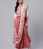 Beige printed cotton salwar