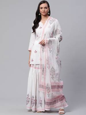 White embroidered cotton salwar 1