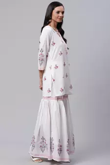 White embroidered cotton salwar