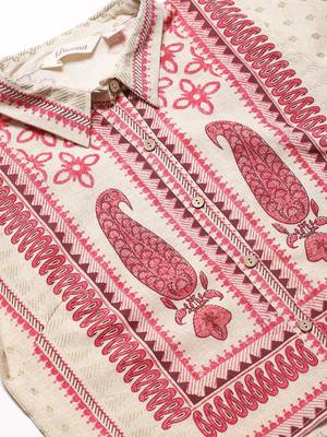Beige printed cotton salwar 4