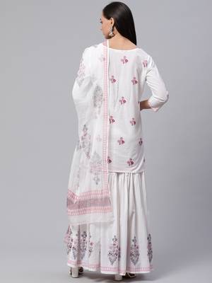 White embroidered cotton salwar 3