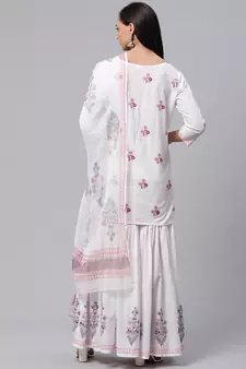 White embroidered cotton salwar