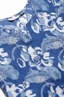 Blue printed cotton salwar