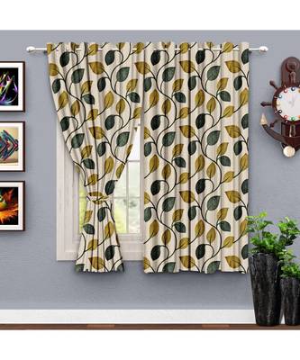 A Beige Printed  Polyester Window Curtain 1