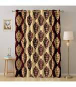 A Maroon Printed  Polyester Window Curtain