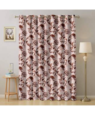 A Brown Printed  Polyester Window Curtain 1