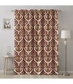 A Cream Printed  Polyester Window Curtain