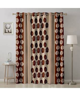A Brown Printed  Polyester Window Curtain 1