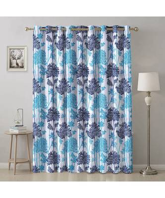 A Blue Printed  Polyester Window Curtain 1