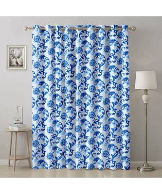 A Blue Printed  Polyester Window Curtain 1