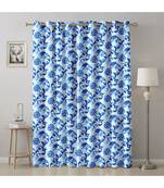 A Blue Printed  Polyester Window Curtain