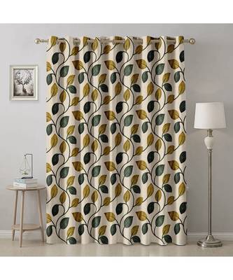 A Beige Printed  Polyester Window Curtain 1