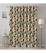 A Beige Printed  Polyester Window Curtain