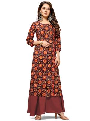 Black printed cotton ethnic-kurtis 2