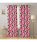 A Magenta Printed  Polyester Window Curtain