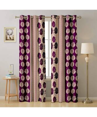 A Purple Printed  Polyester Window Curtain 1