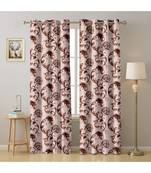A Brown Printed  Polyester Window Curtain
