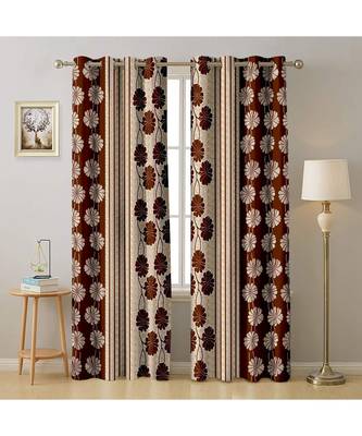 A Brown Printed  Polyester Window Curtain 1