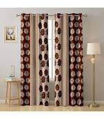 A Brown Printed  Polyester Window Curtain