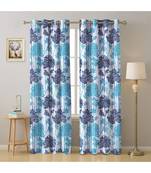 A Blue Printed  Polyester Window Curtain