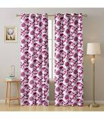 A Pink Printed  Polyester Window Curtain