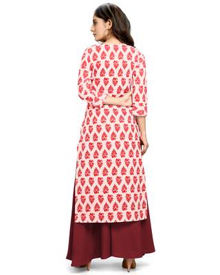 Brown printed cotton ethnic-kurtis 5