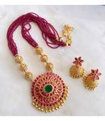Beautiful Ruby Emerald Designer Necklace Set Dj19179