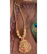 Beautiful Gold Tone Ruby Lakshmi Designer Necklace Dj25931